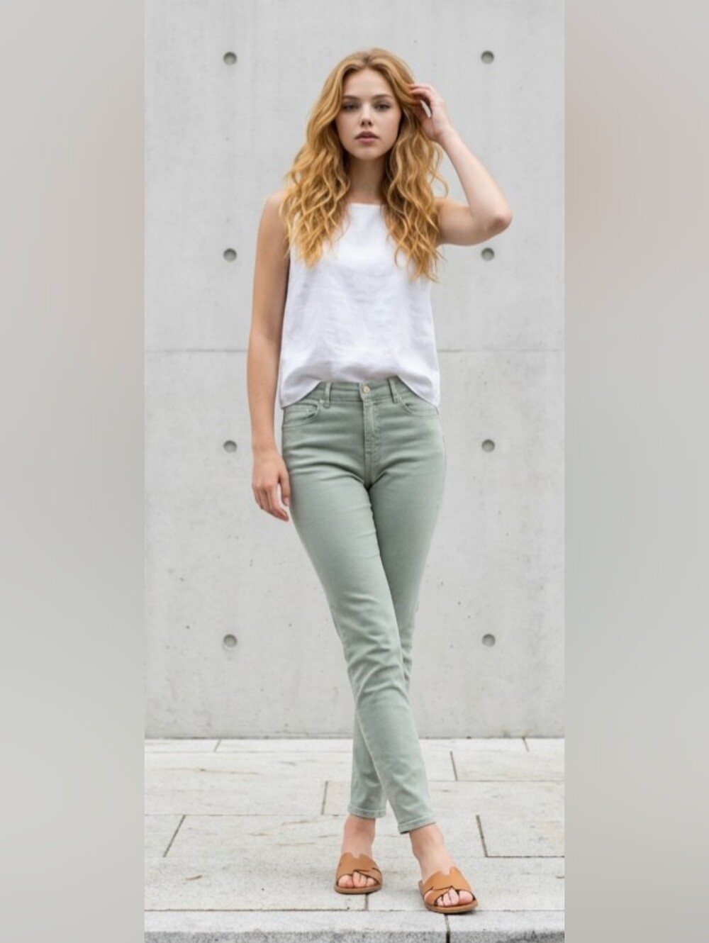 Vineyard Vines High Rise Skinny Seafoam Green SZ 12 Stretch Jeans